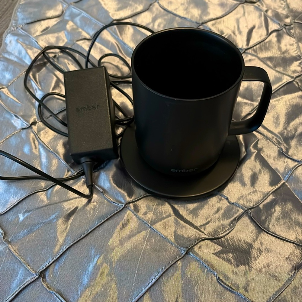 Ember Black Temperature Control Stainless Steel Coffee Smart Mug & Coaster Plug